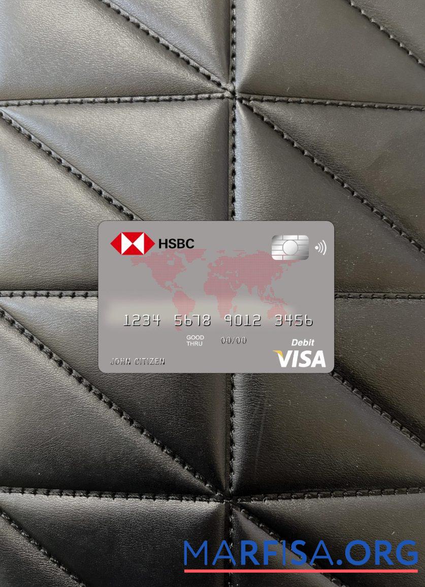 Blank Australia HSBC bank visa card photolook front template